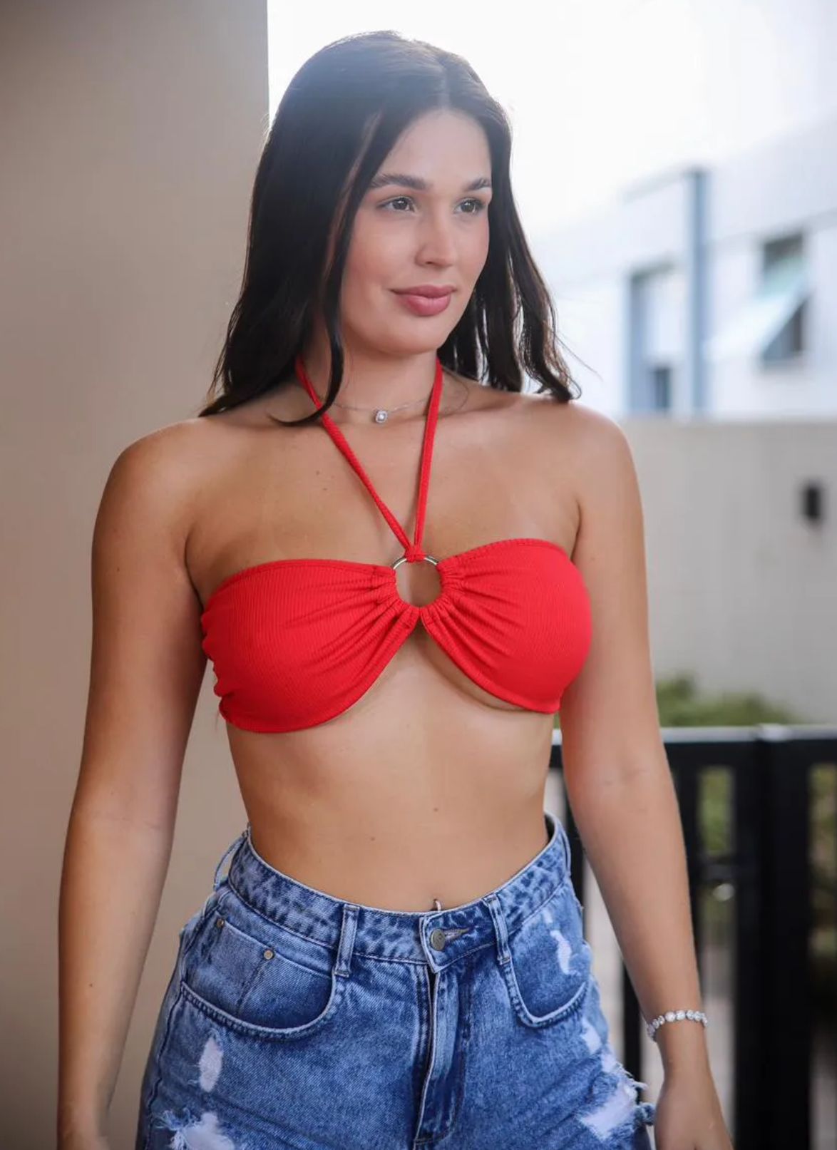 Cropped Pérola vermelho