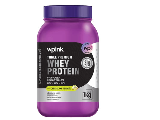 three premium whey protein cheesecake de limão