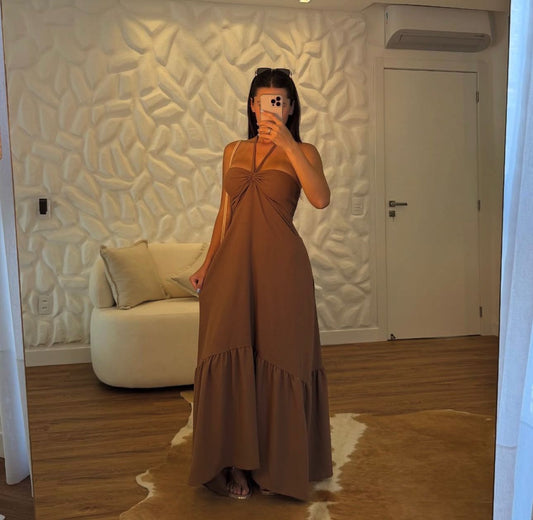 Vestido Iza marrom